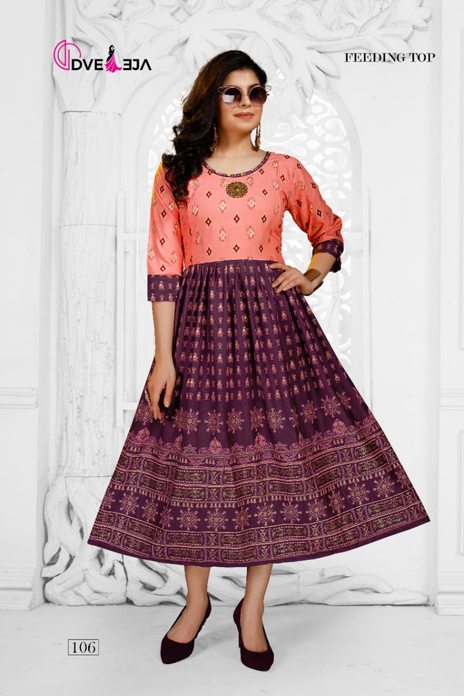 Dveeja Hazel Ethnic Wear Heavy Rayon Designer Anarkali Kurti Collection